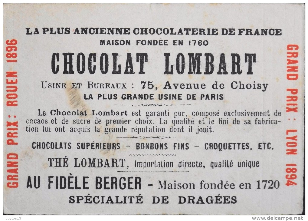 TRES BELLE CHROMO. CHOCOLAT LOMBART - LOURDES - Notre-Dame De Lourdes - En Parfait Etat - Lombart