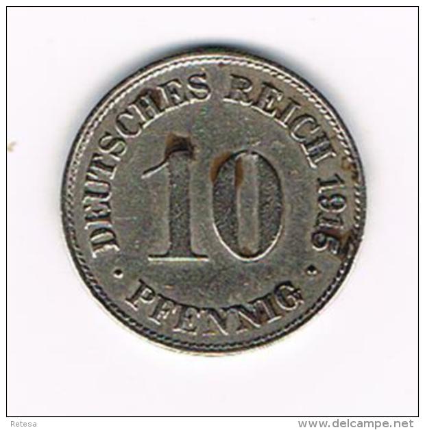 °°° DEUTSCHES REICH  10 PFENNIG 1915 D - 10 Pfennig