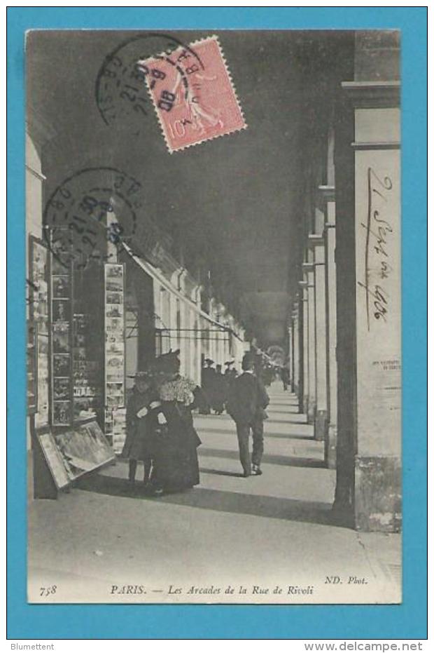 CPA 758 - Marchand Cartes Postales Les Arcades De La Rue De Rivoli PARIS - Straßenhandel Und Kleingewerbe