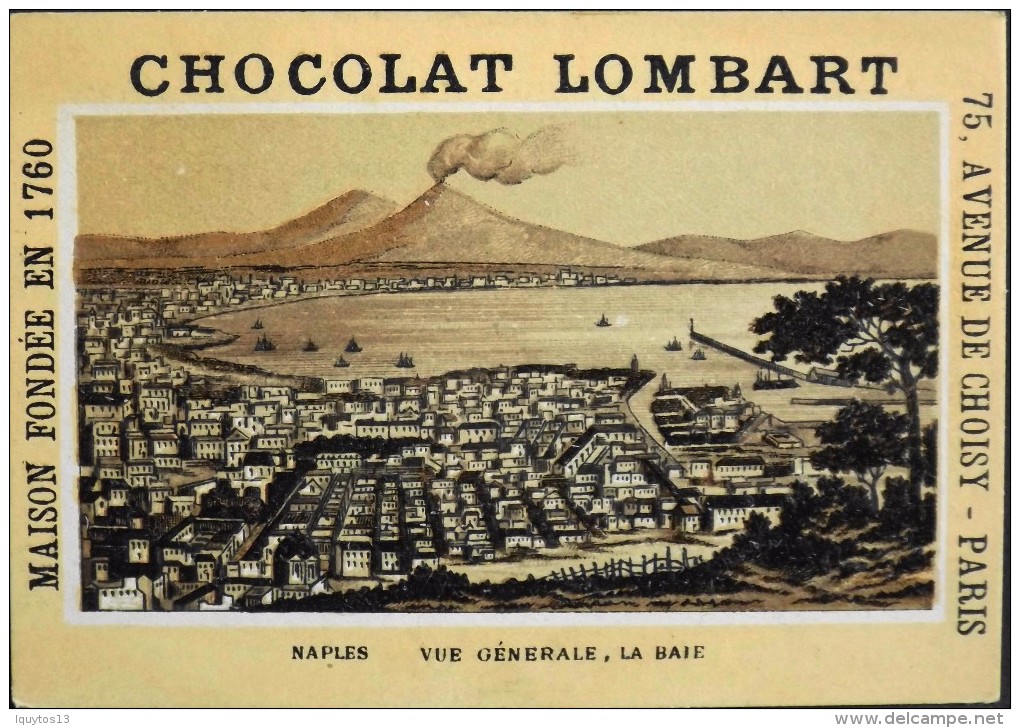 TRES BELLE CHROMO. CHOCOLAT LOMBART - NAPLES - Vue Générale , La Baie - En Parfait Etat - Lombart