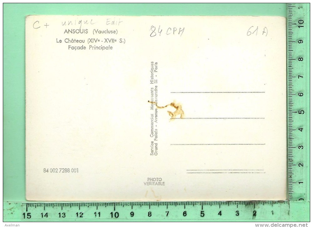 CPM, ANSOUIS: Le Château, Façade Principale - Ansouis