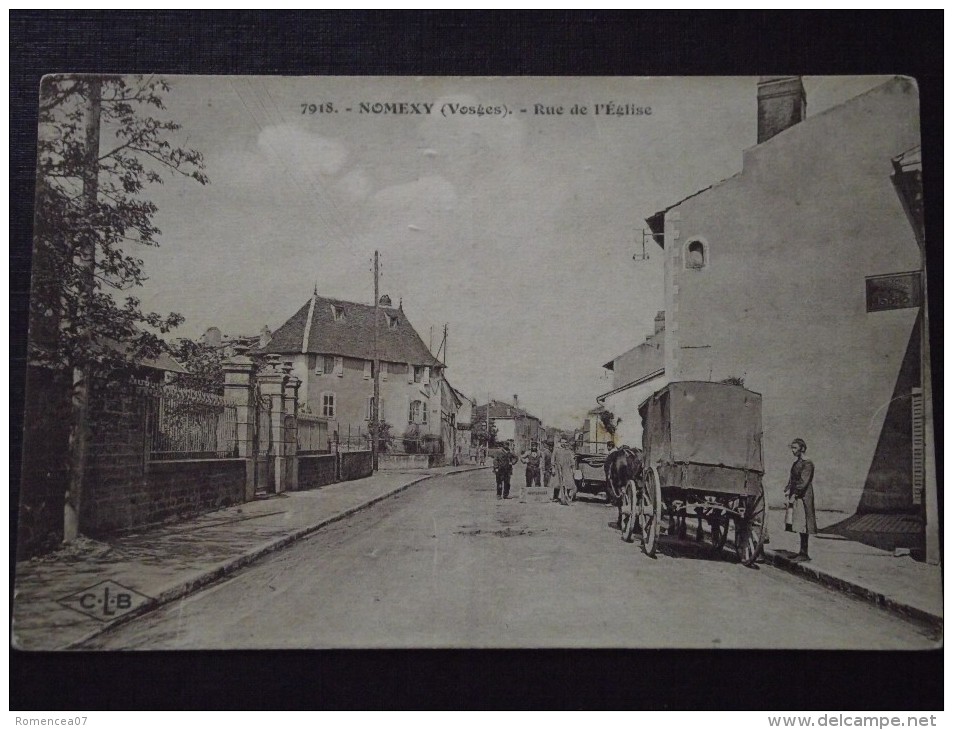 NOMEXY (Vosges) - RUE De L'EGLISE - Charrette - Animée - 2 Septembre 1930 - Nomexy