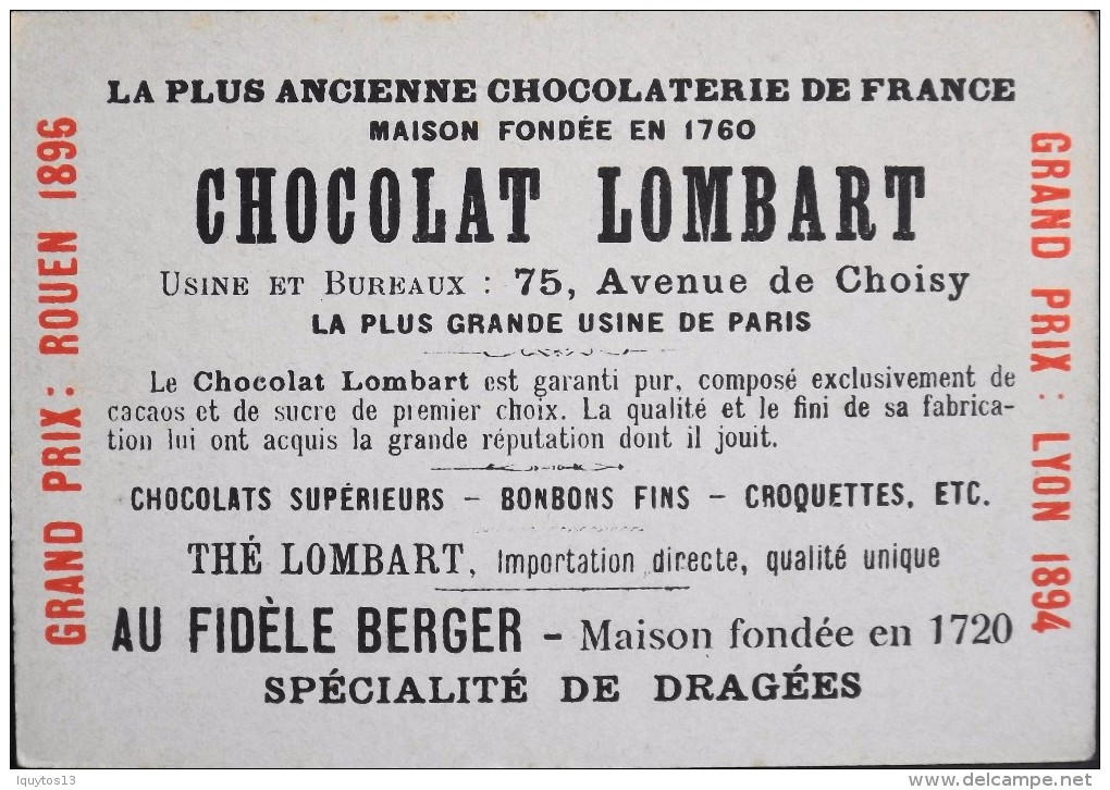 TRES BELLE CHROMO. CHOCOLAT LOMBART - MONACO - Vue Générale De La Principauté - En Parfait Etat - Lombart