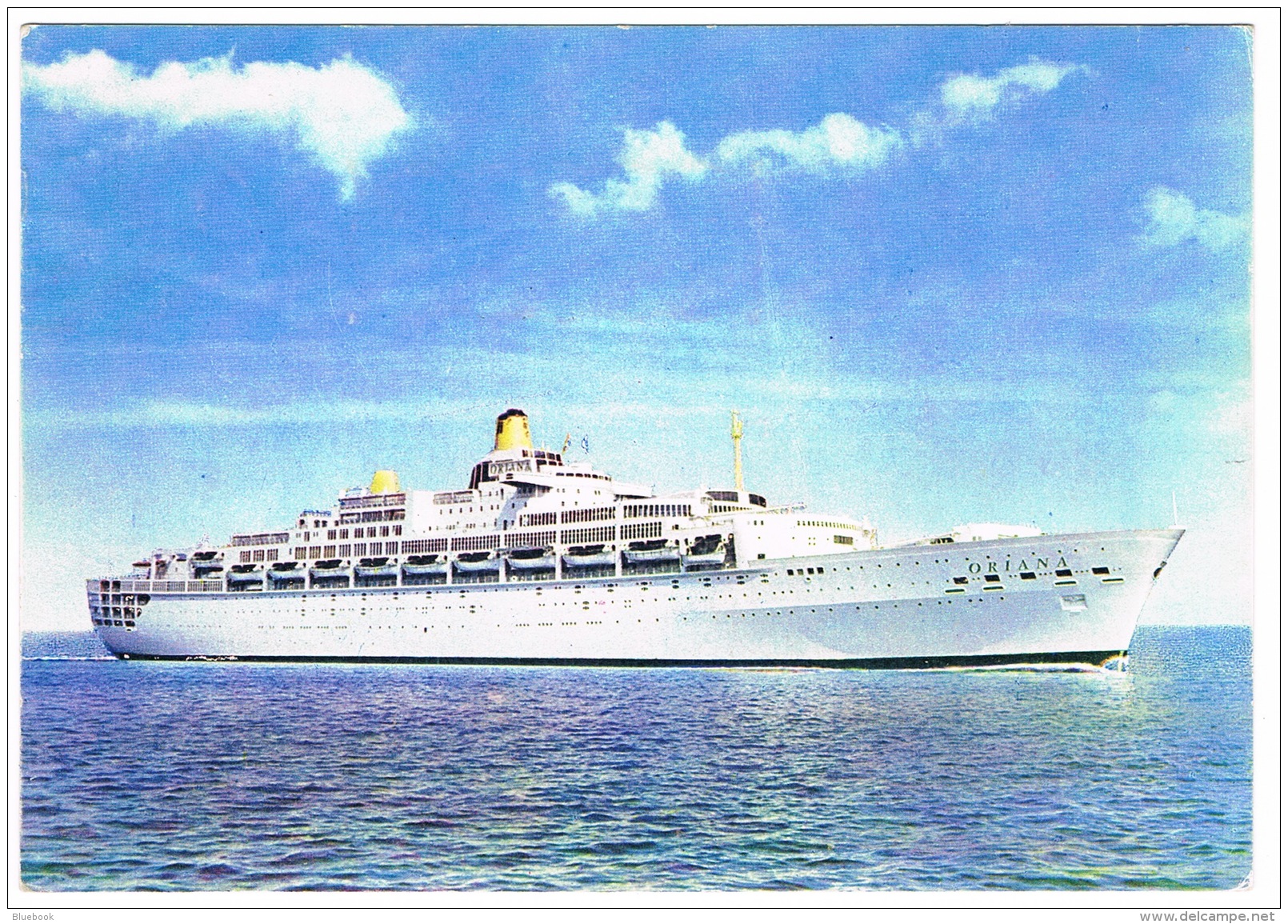 RB 1128 - 1973 Shipping Postcard Ship P &amp; O Oriana - Posted Bermuda 15c SG 294 Good Slogan - Paquebote