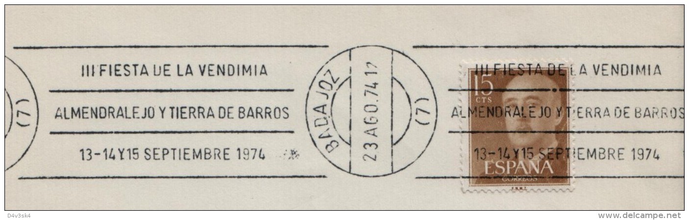 1974 Spain Badajoz Vendimia Almendralejo Tierra De Barros Vineyard Wines Vins Vigne Vendanges Vini Enologia Vigneti - Wines & Alcohols