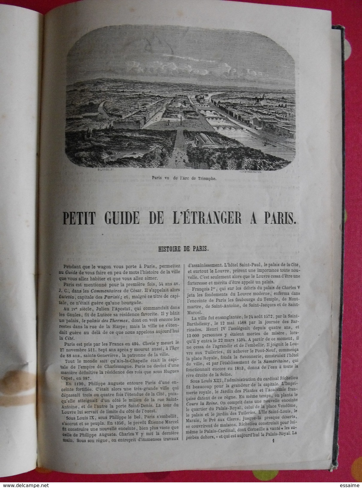 Petit Guide De L'étranger à Paris. Frédéric Bernard. 1855. 40 Vignettes Lancelot Bhérond. Hachette + Plan - Parigi