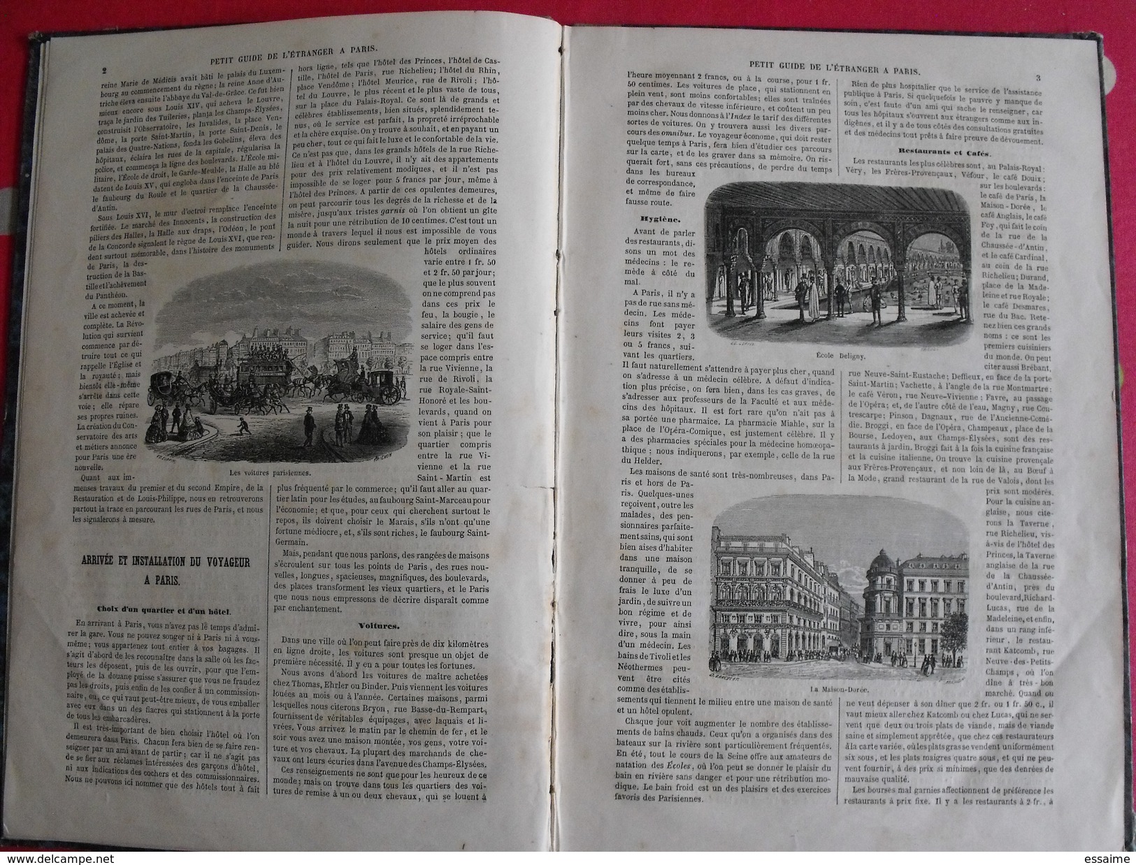 Petit Guide De L'étranger à Paris. Frédéric Bernard. 1855. 40 Vignettes Lancelot Bhérond. Hachette + Plan - Parijs