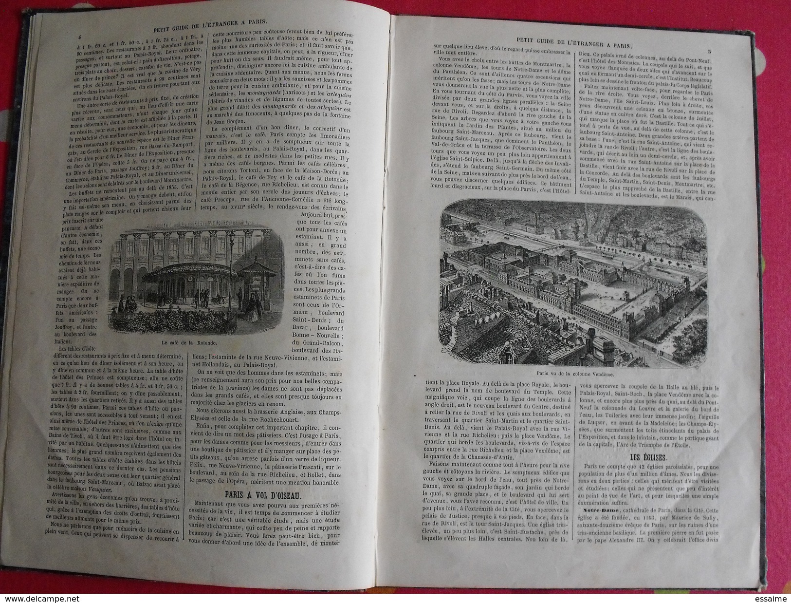 Petit Guide De L'étranger à Paris. Frédéric Bernard. 1855. 40 Vignettes Lancelot Bhérond. Hachette + Plan - Parigi