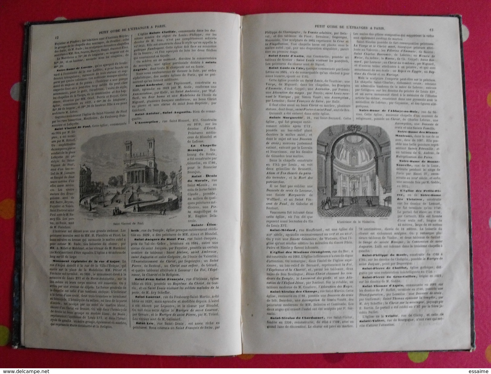 petit guide de l'étranger à Paris. Frédéric Bernard. 1855. 40 vignettes Lancelot Bhérond. Hachette + plan