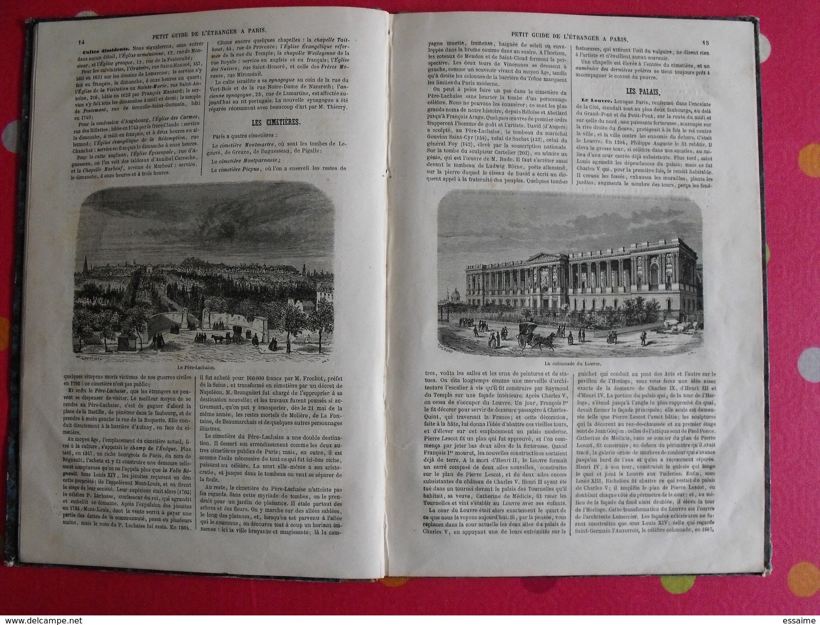 petit guide de l'étranger à Paris. Frédéric Bernard. 1855. 40 vignettes Lancelot Bhérond. Hachette + plan