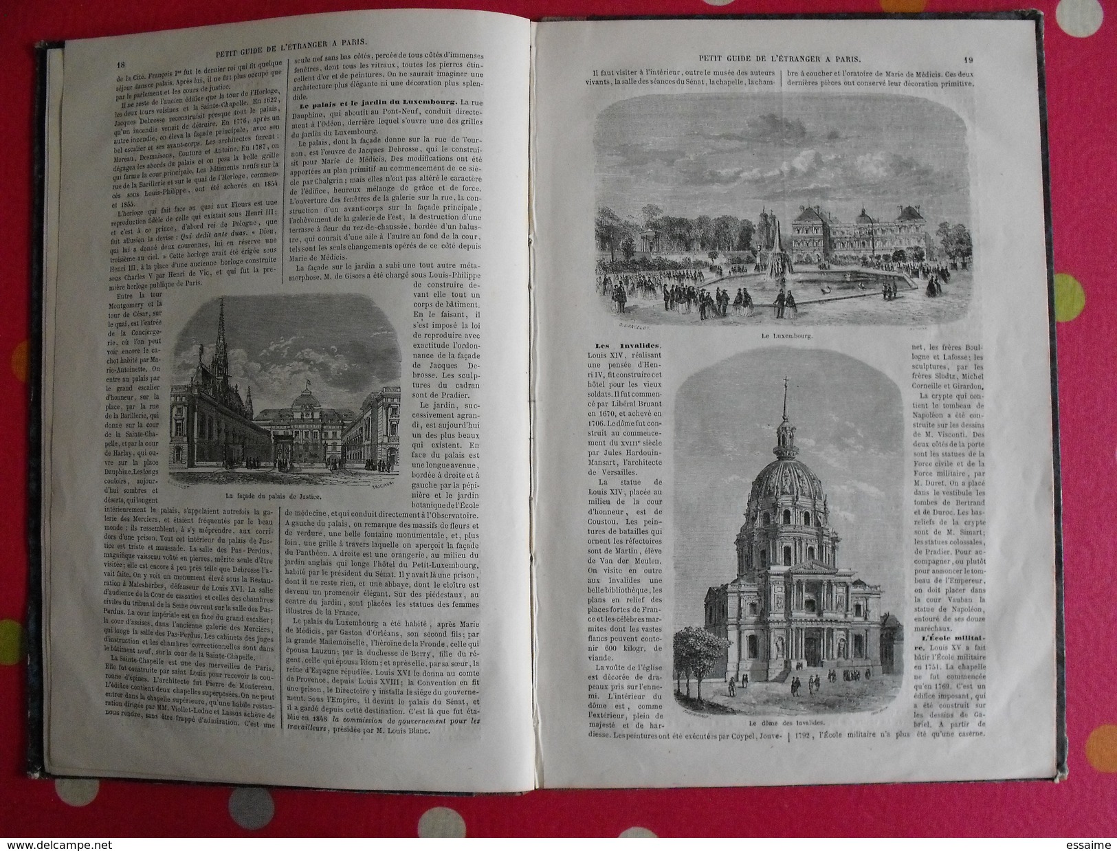 petit guide de l'étranger à Paris. Frédéric Bernard. 1855. 40 vignettes Lancelot Bhérond. Hachette + plan