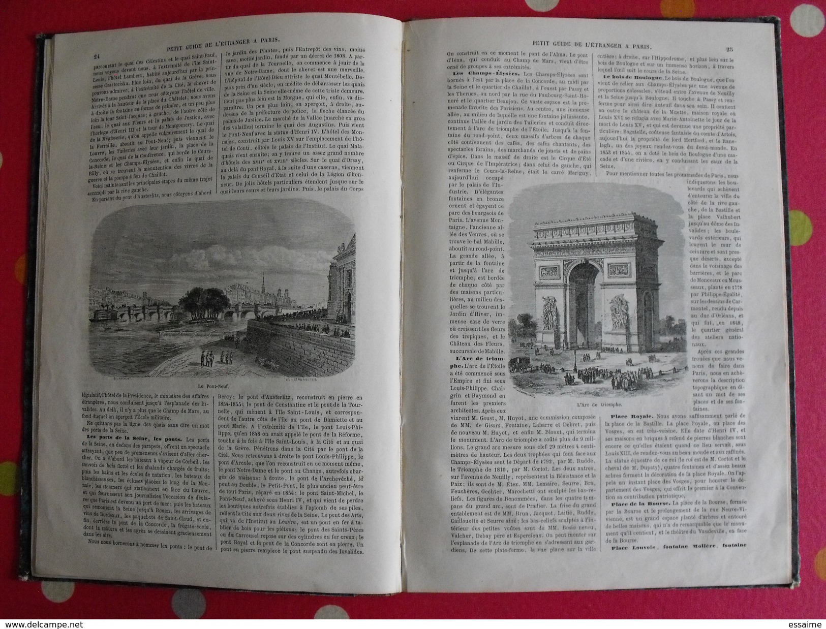 petit guide de l'étranger à Paris. Frédéric Bernard. 1855. 40 vignettes Lancelot Bhérond. Hachette + plan