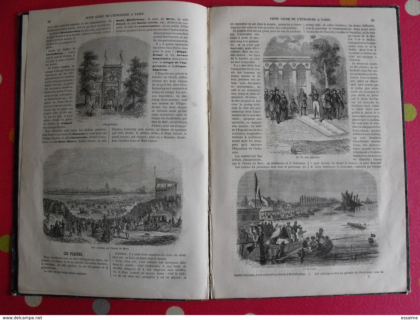 petit guide de l'étranger à Paris. Frédéric Bernard. 1855. 40 vignettes Lancelot Bhérond. Hachette + plan