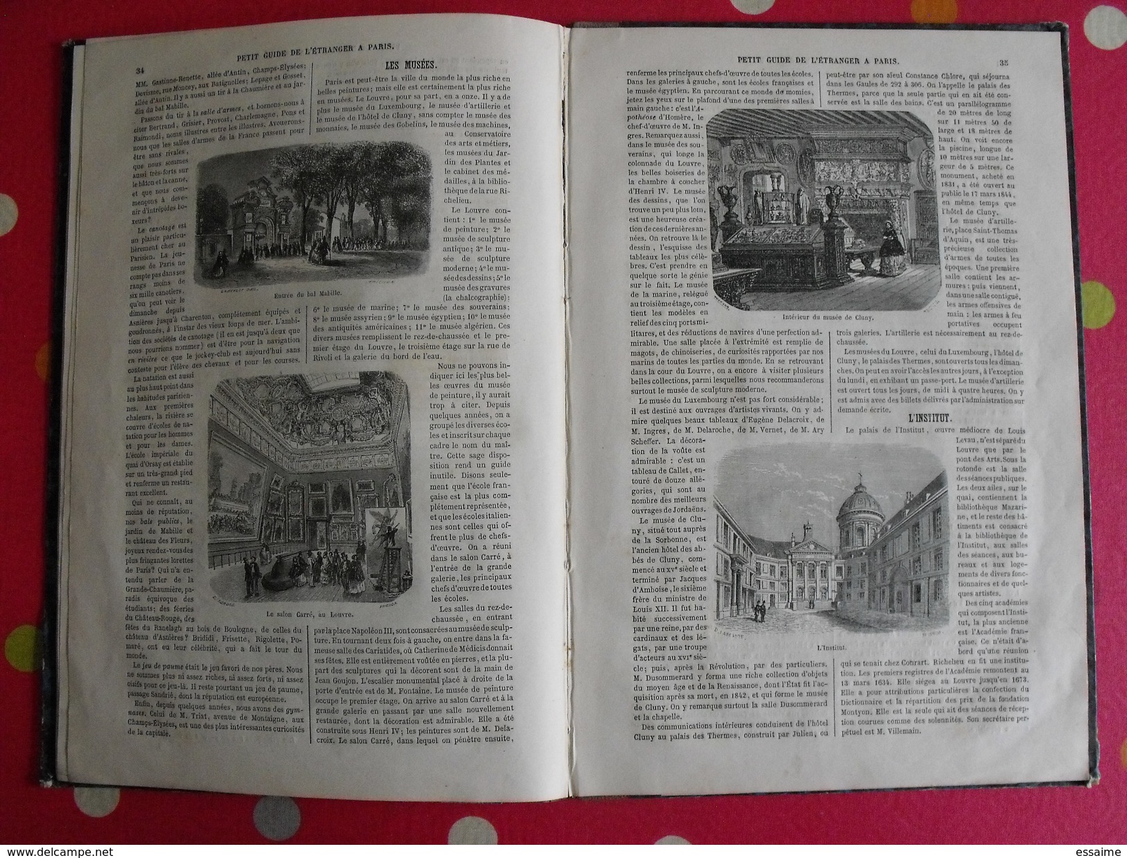 petit guide de l'étranger à Paris. Frédéric Bernard. 1855. 40 vignettes Lancelot Bhérond. Hachette + plan