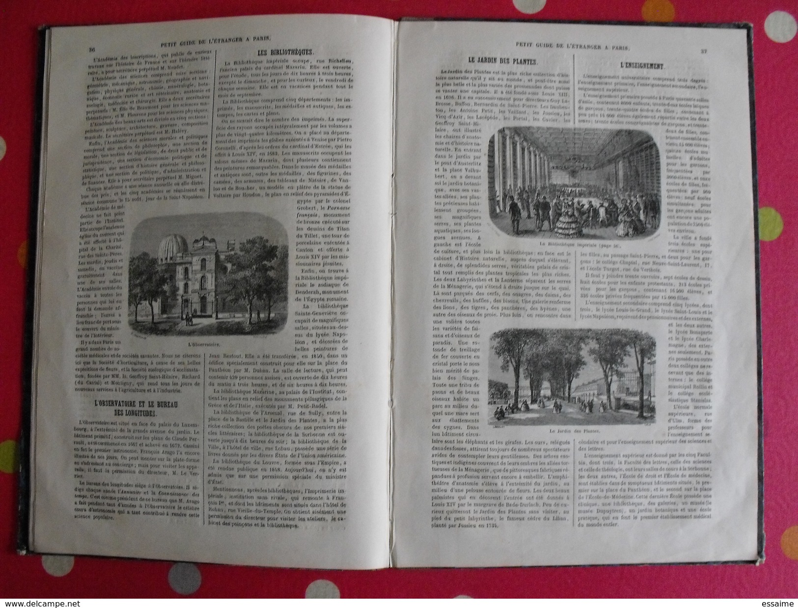 petit guide de l'étranger à Paris. Frédéric Bernard. 1855. 40 vignettes Lancelot Bhérond. Hachette + plan