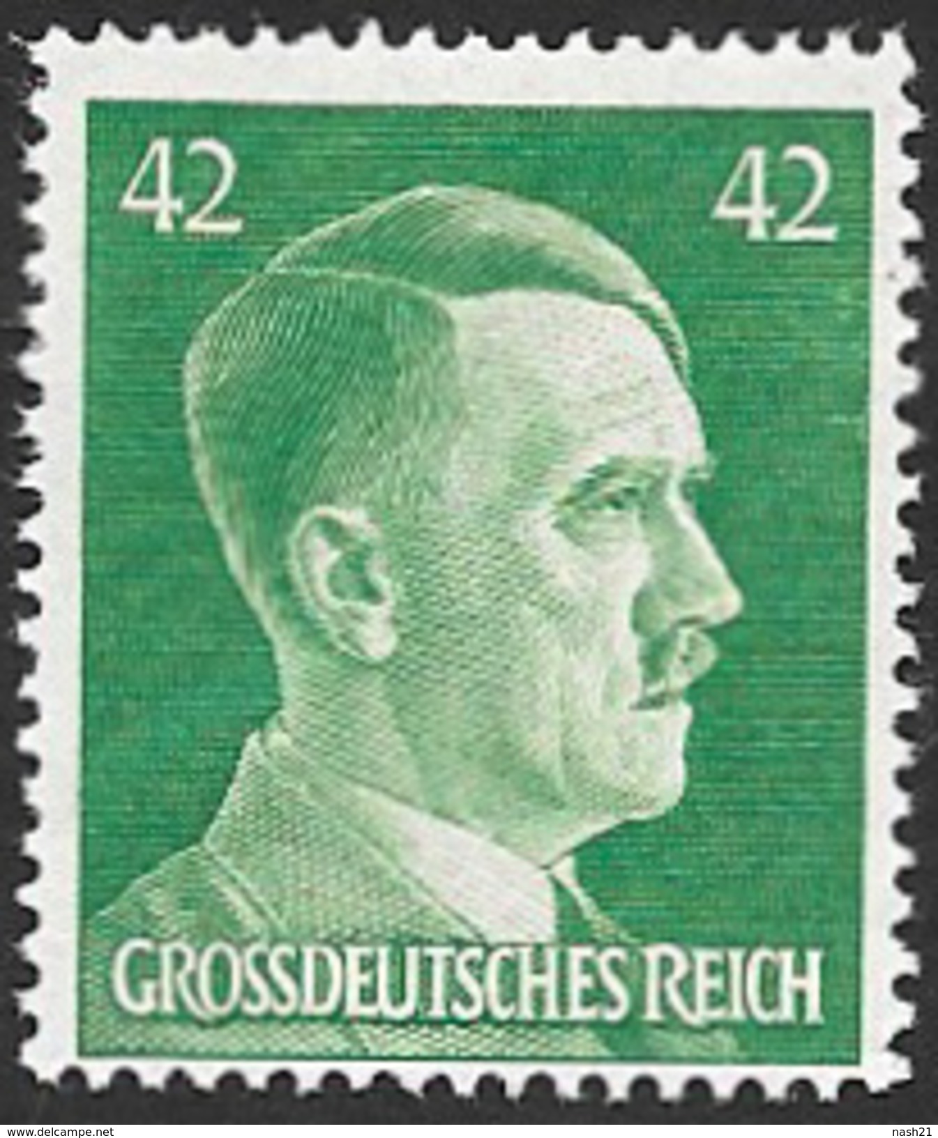 Timbre D' Allemagne 1944 _  Yvert N° 811  Neuf ** _ Effigie D' Hitler, 42 P.Vert - Neufs