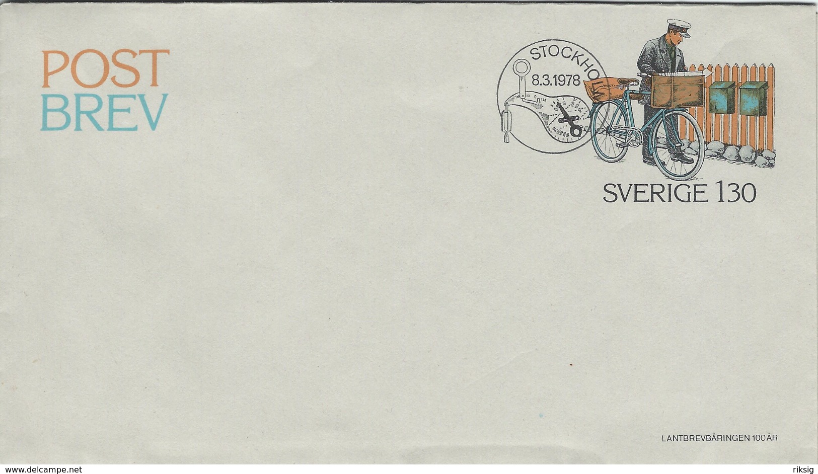 Postman. Postal Stationery. Sweden. # 341 # - Post