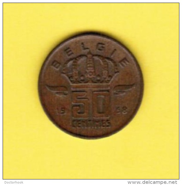 BELGIUM  50 CENTIMES 1958 (DUTCH) (KM # 149.1) - 50 Cents