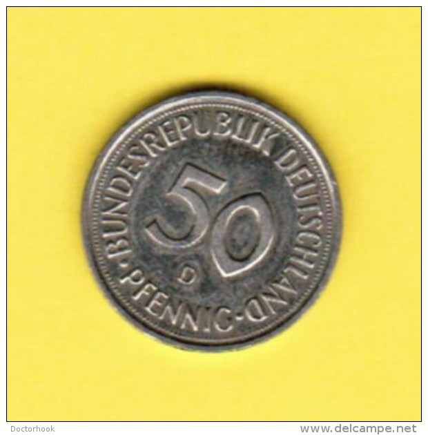 GERMANY  50 PFENNIG 1989 D (KM # 109.2) - 50 Pfennig