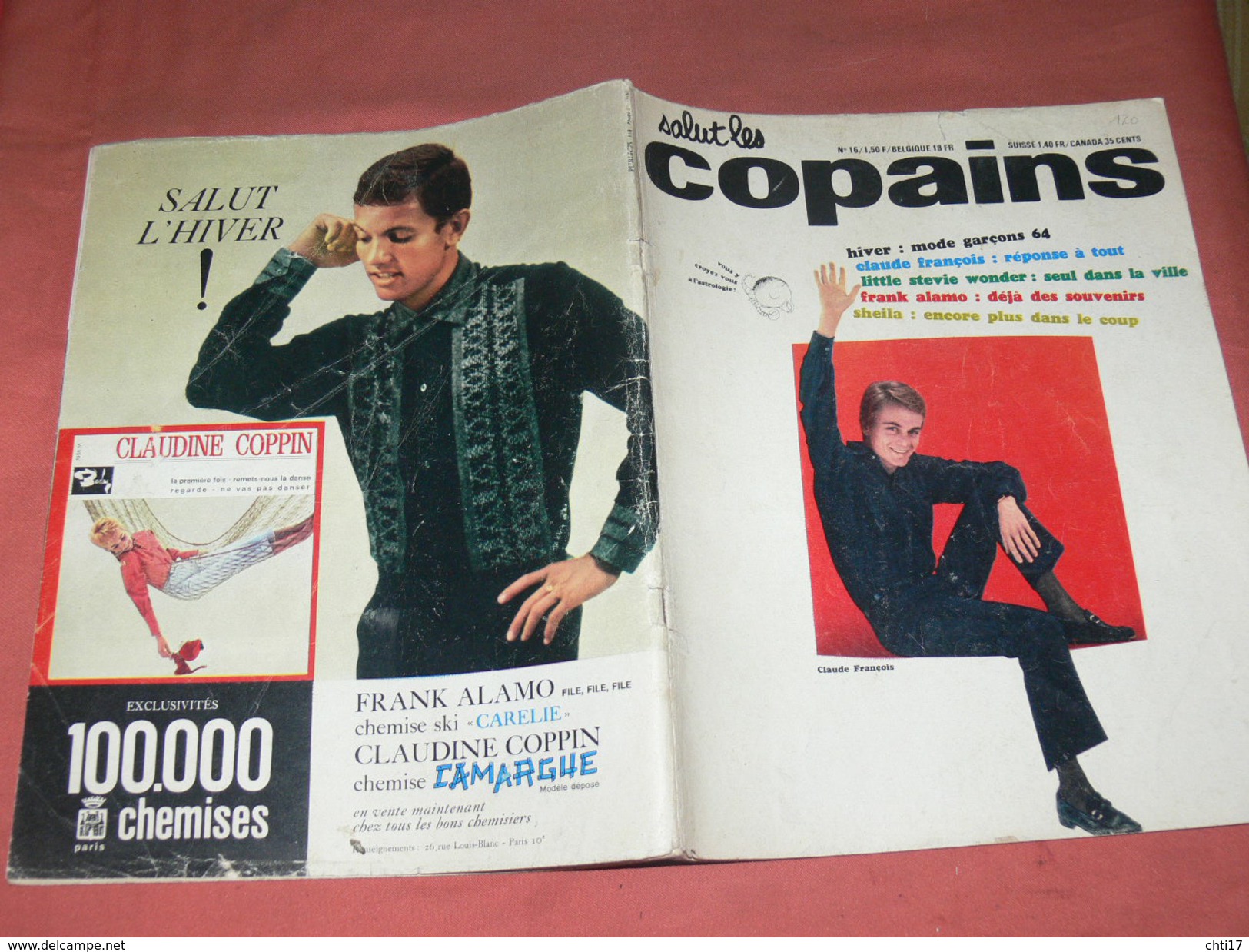 SALUT LES COPAINS NOVEMBRE 1963 N 16 /    Claude Francois - Mode Garcons 6 - Little Stevie Wonder - Frank Alamo - Sheila - Muziek