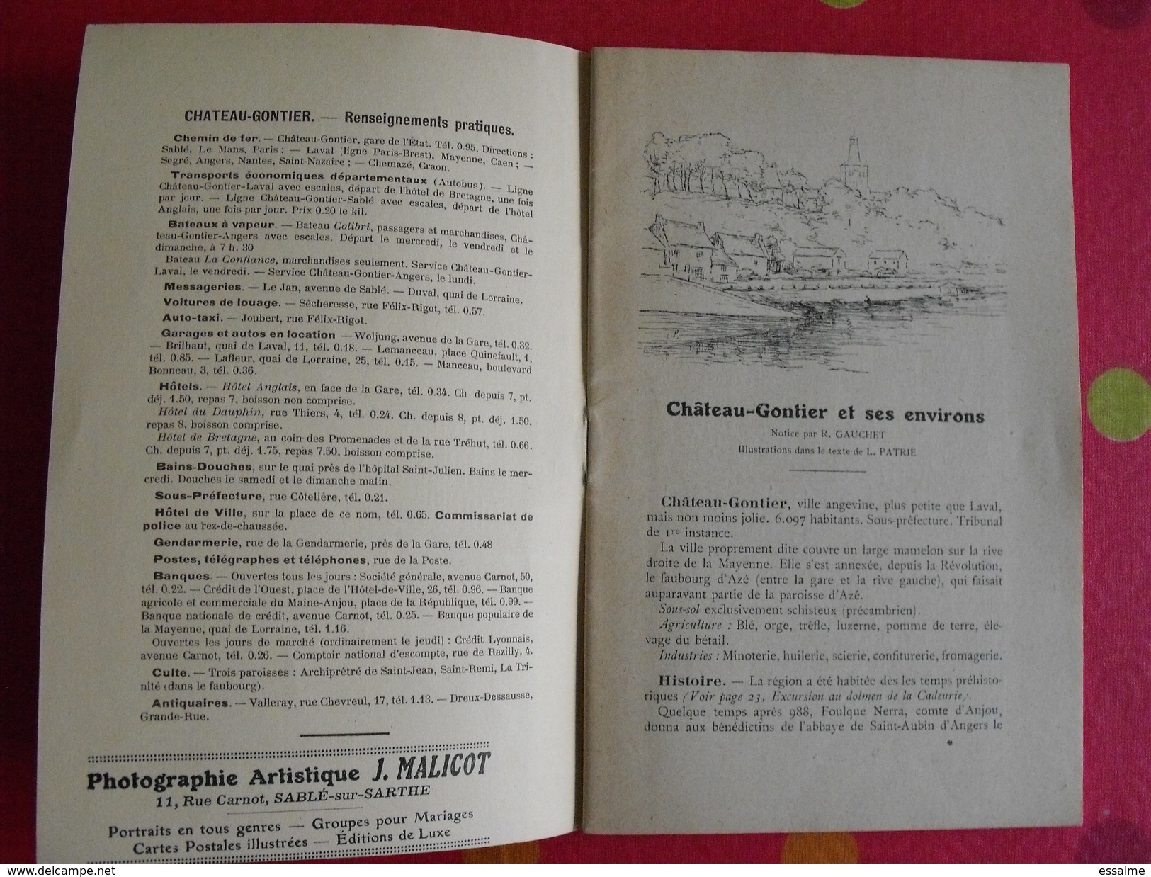 Chateau-Gontier Et Ses Environs. Gauchet Et Patrie. Syndicat D'initiative. Vers 1910 ? - Pays De Loire