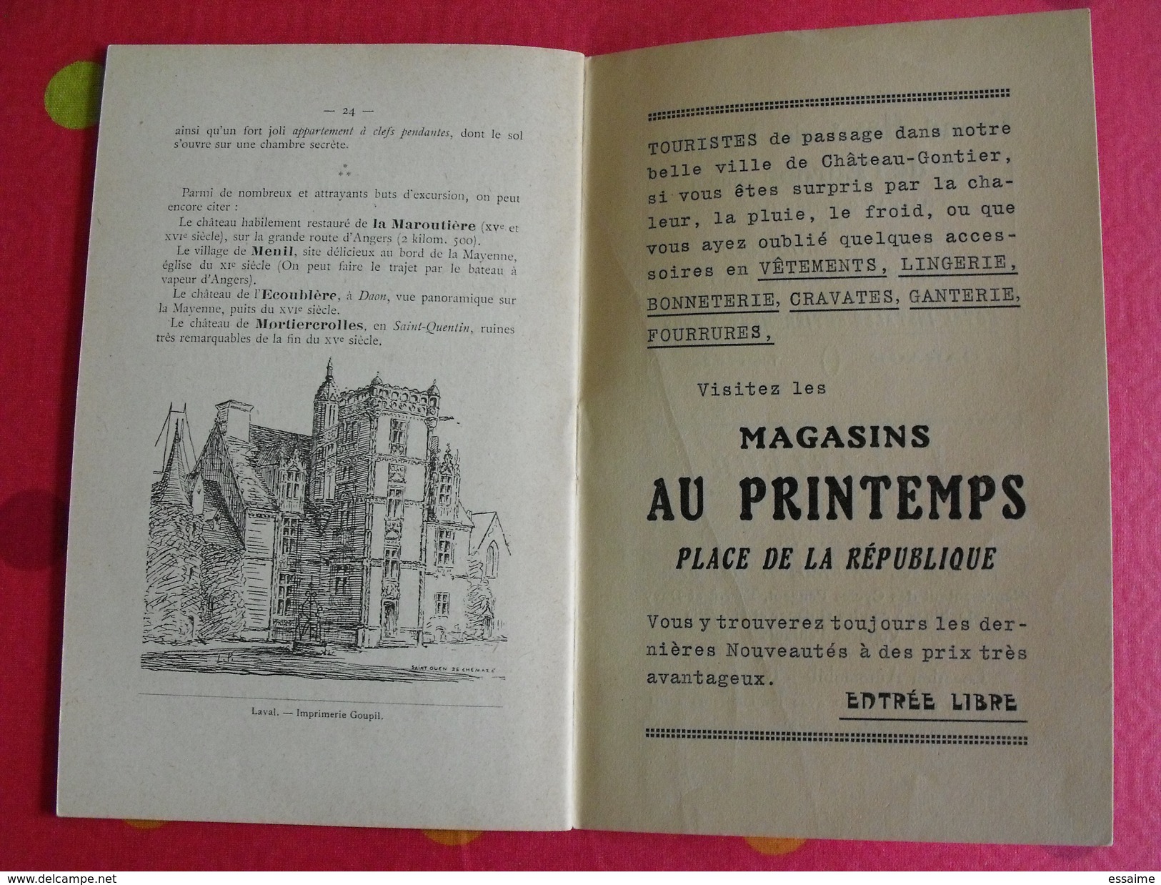 Chateau-Gontier Et Ses Environs. Gauchet Et Patrie. Syndicat D'initiative. Vers 1910 ? - Pays De Loire