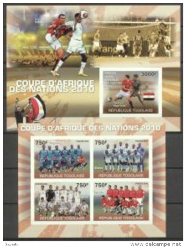 Togo 2010, World Football Cup In S. Africa 2010 IV, 4val In BF +BF IMPERFORATED - 2010 – South Africa