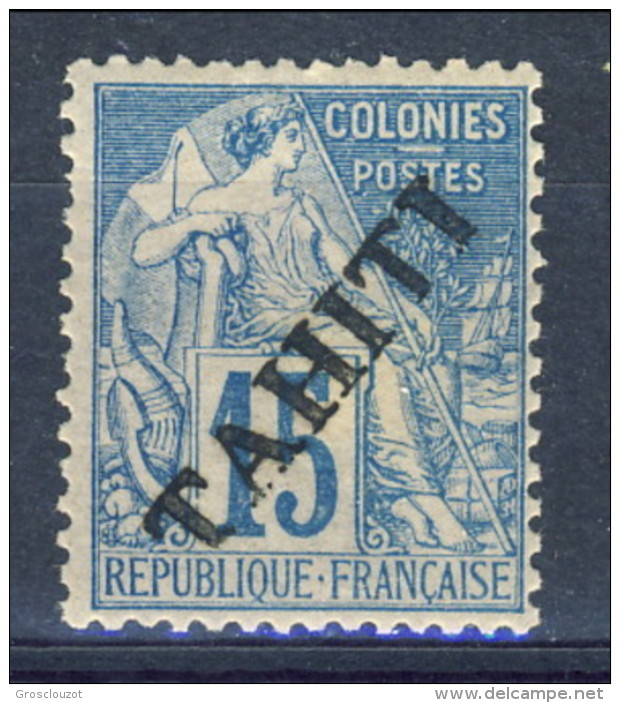 Tahiti 1893 N. 12 C. 15 Azzurro MH Catalogo € 80 - Autres & Non Classés