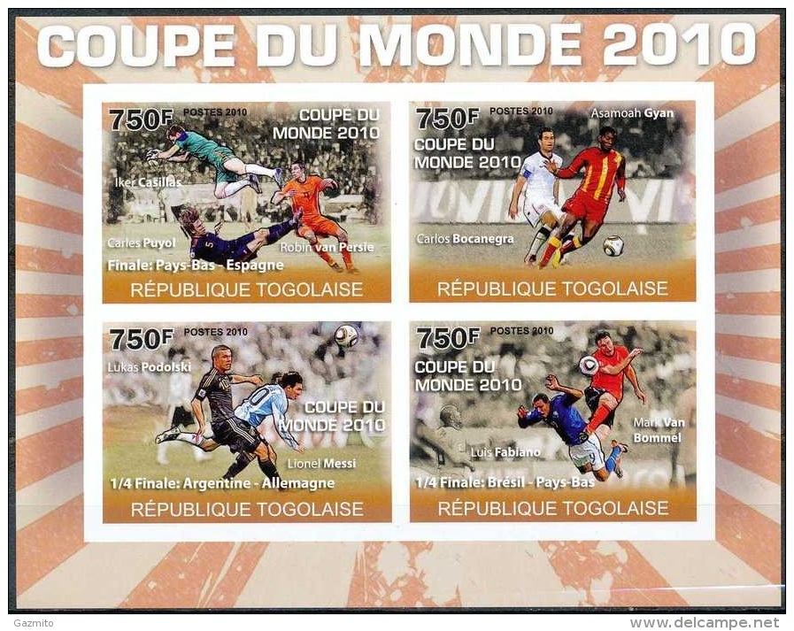 Togo 2010, World Football Cup In S. Africa 2010 II, 4val In BF  Imperforated - 2010 – África Del Sur