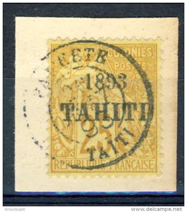 Tahiti 1893 N. 26 C. 25 Bistro Usato Catalogo € 45000 Sovrastampa FALSA - Other & Unclassified