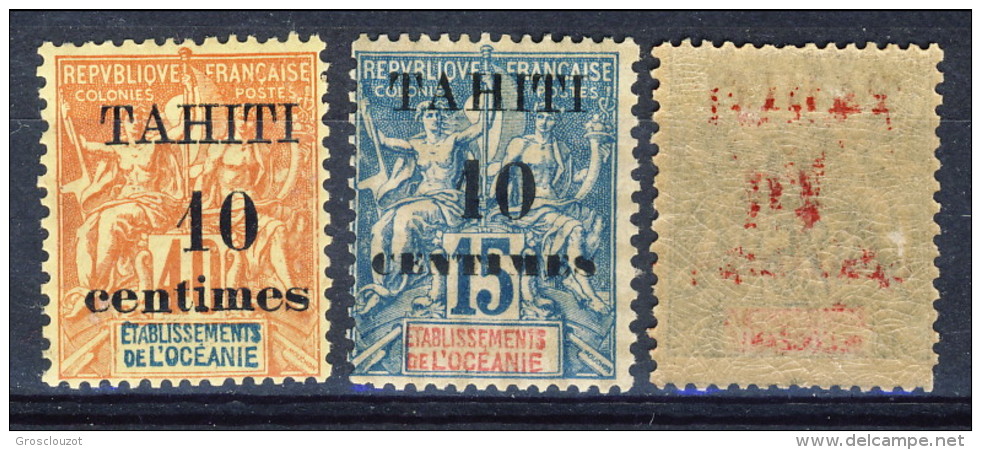 Tahiti 1903 Serie 31. 32, 33 MH (. 35 Decalco Della Sovrastampa) Catalogo € 35 - Autres & Non Classés