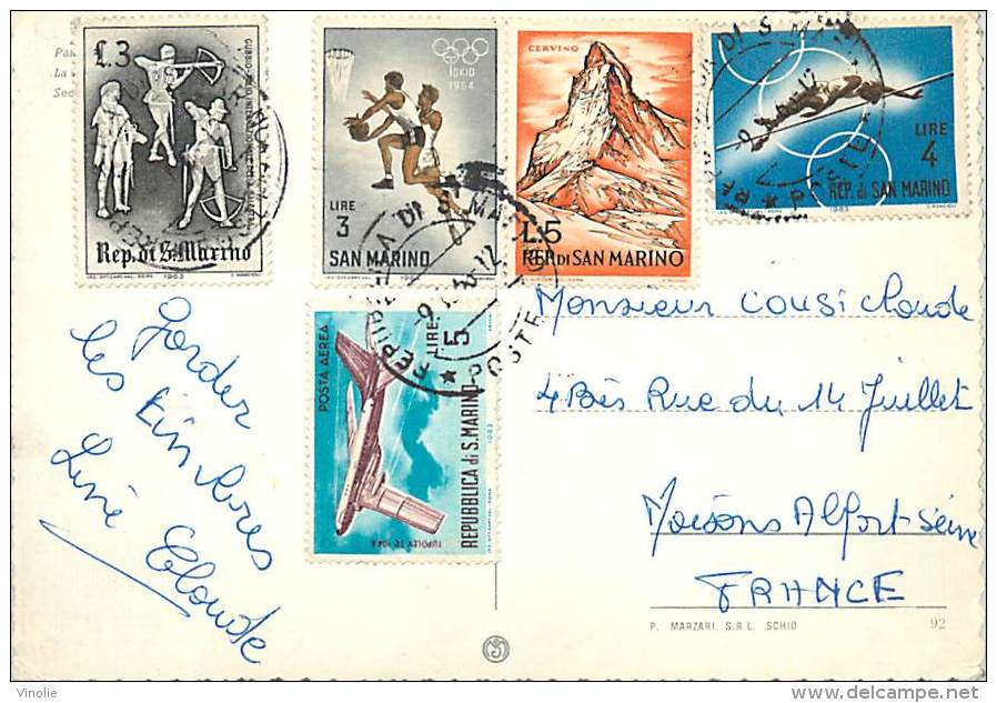 PIE-16-4239 :  SAN MARINO CARTE POSTALE - Abarten Und Kuriositäten