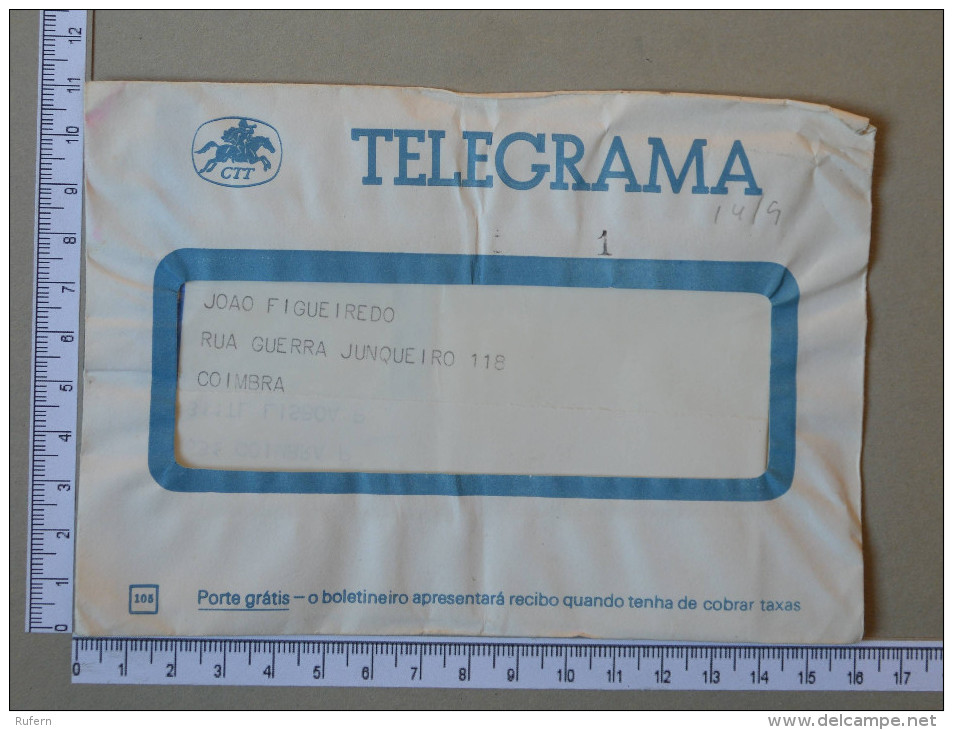 PORTUGAL    - TELEGRAMA - CTT   - 2 SCANS - (Nº16893) - Nuovi