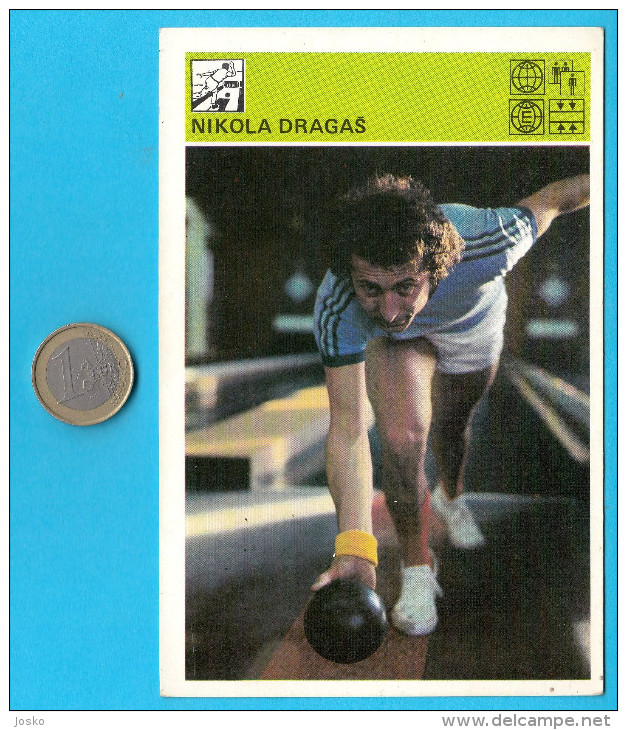 BOWLING - Nikola Dragas  ( Yugoslav Vintage Sport Trading Card World Of Sports ) * Bowl - Bowling