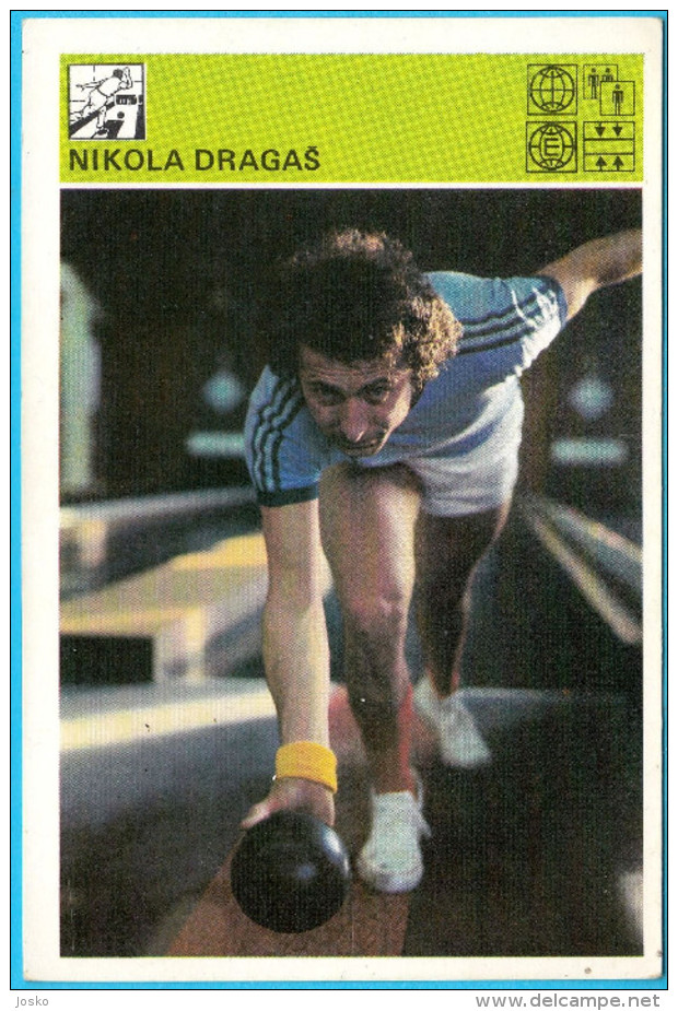 BOWLING - Nikola Dragas  ( Yugoslav Vintage Sport Trading Card World Of Sports ) * Bowl - Bowling