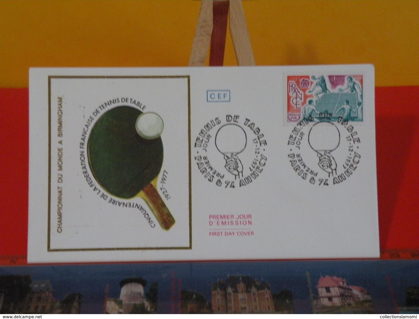 FDC > 1970-1979 > Tennis De Table - Paris & 74 Annecy - 17.12.1977 - 1er Jour. Coté 4 &euro; - 1970-1979