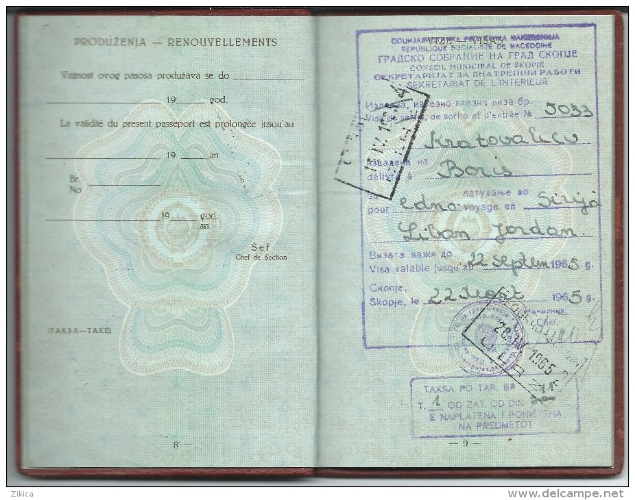 Passeport,passport, Pasaporte, Reisepass.Federal Republic Of Yugoslavia.vissas - Liban,Lebanon,Syria,Jordan,Turkey. - Historical Documents