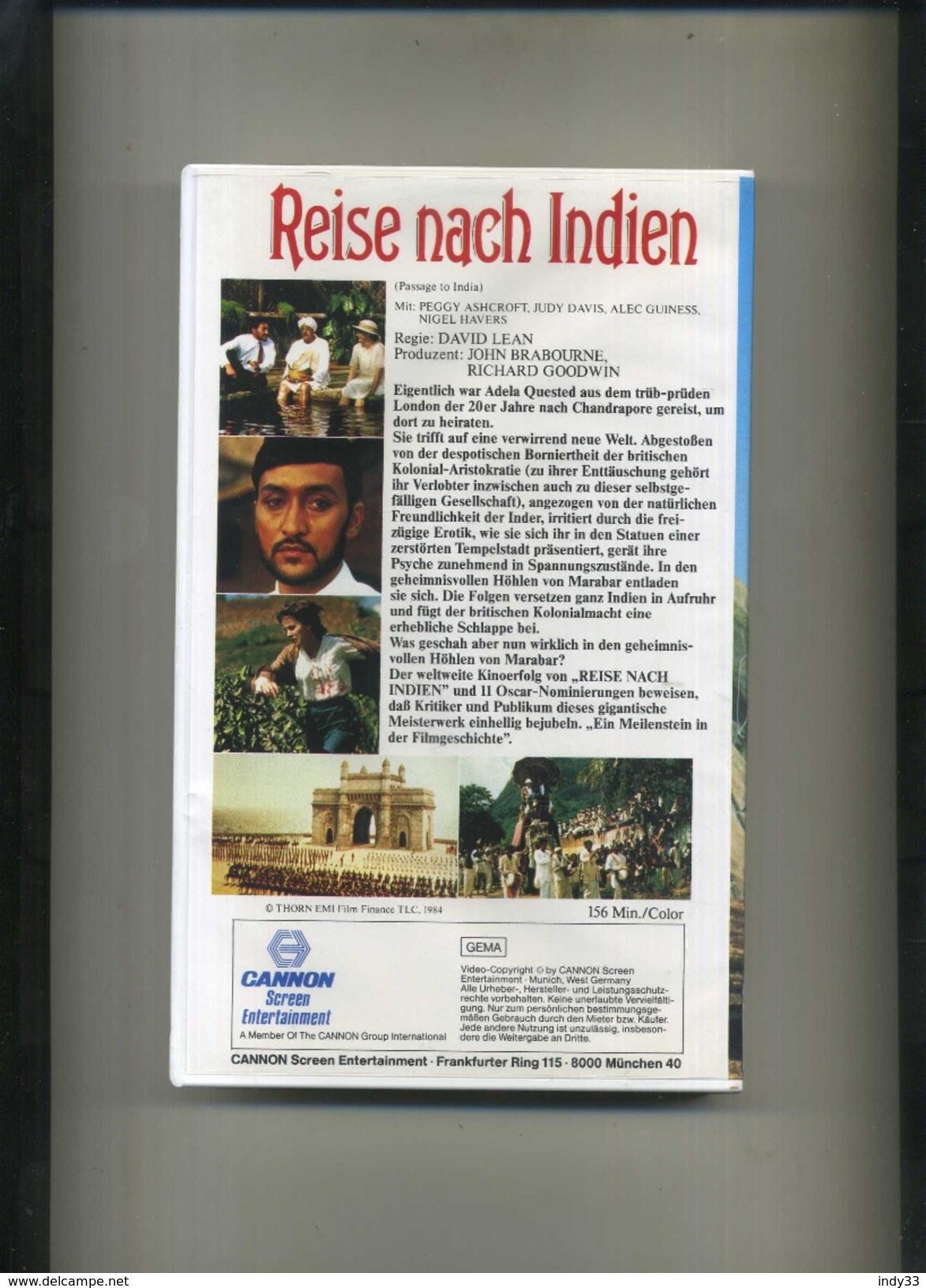 CASSETTE VHS . REISE NACH INDIEN . REGIE D. LEAN . - Actie, Avontuur