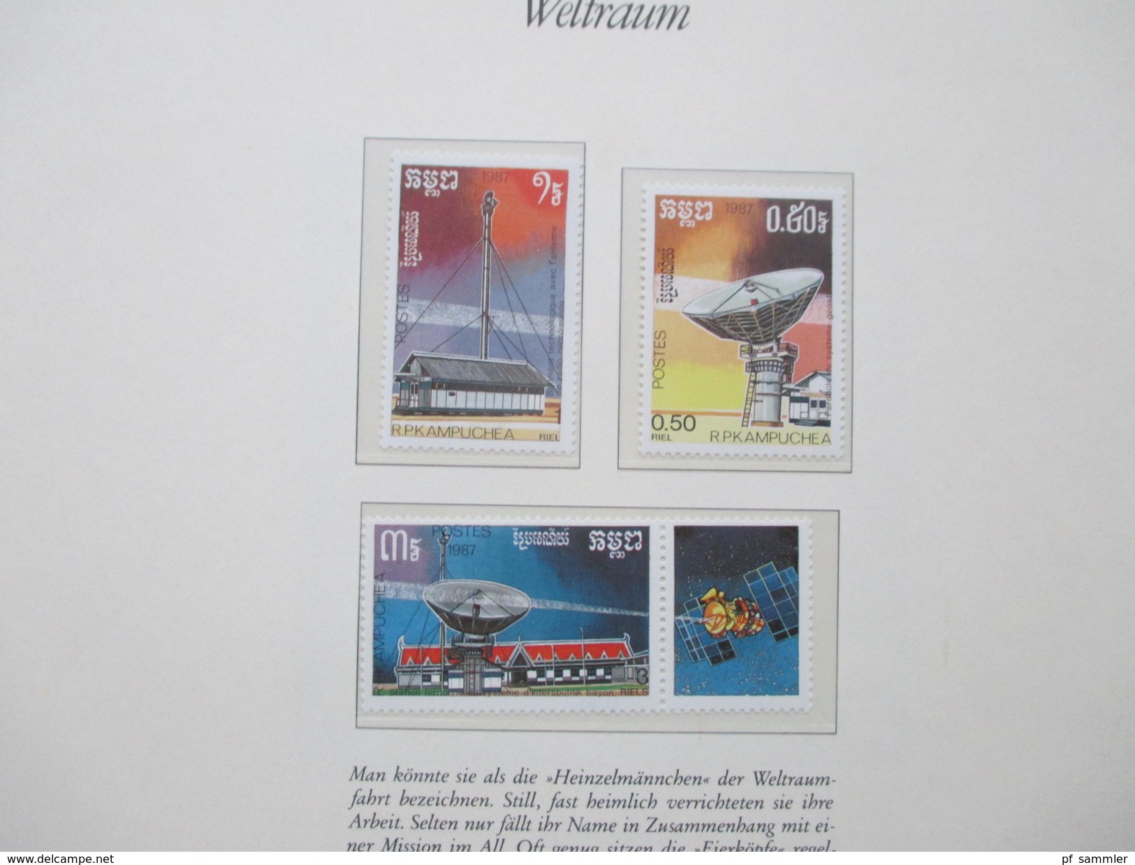 Borek VD Album der Weltraum im Spiegel der Briefmarke. Viele Motivmarken / Blocks / Klb auf 91 Blättern! Auch Belege!