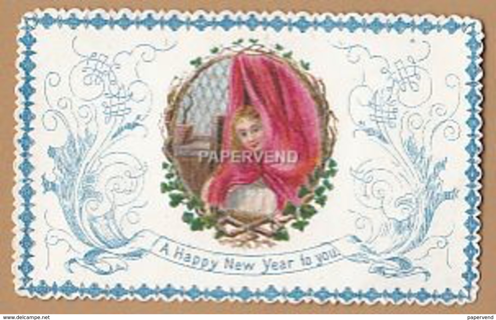 Victorian  New Year Card   Young Girl  Egc32 - Unclassified
