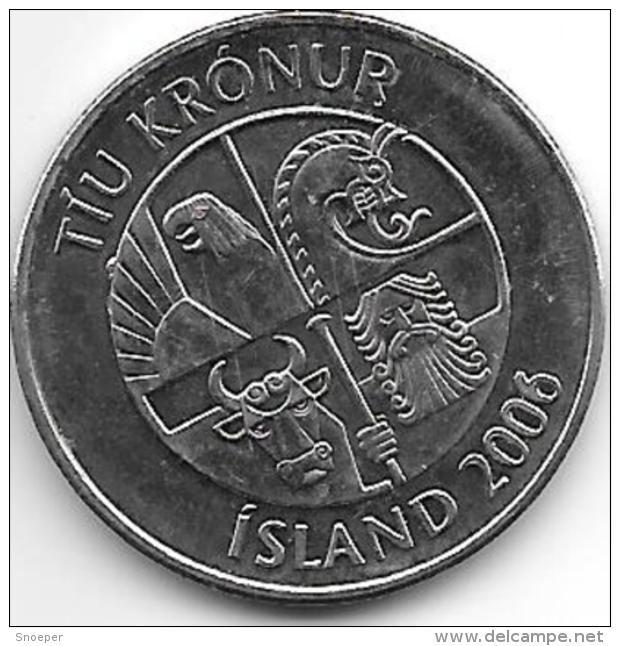 *iceland 10 Kronur  2006  Km 29a   Bu - Islande