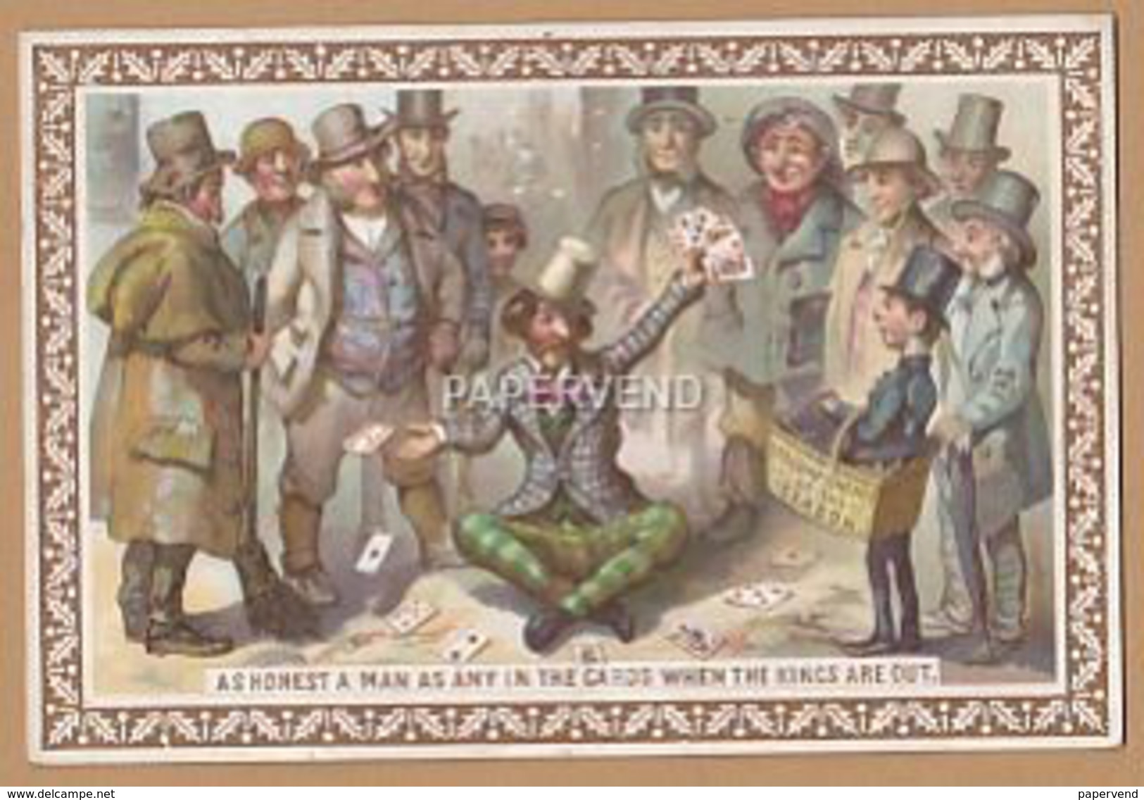 Victorian  Card De La Rue Proverbs An Honest Man As Any In The Cards Egc38 - Unclassified