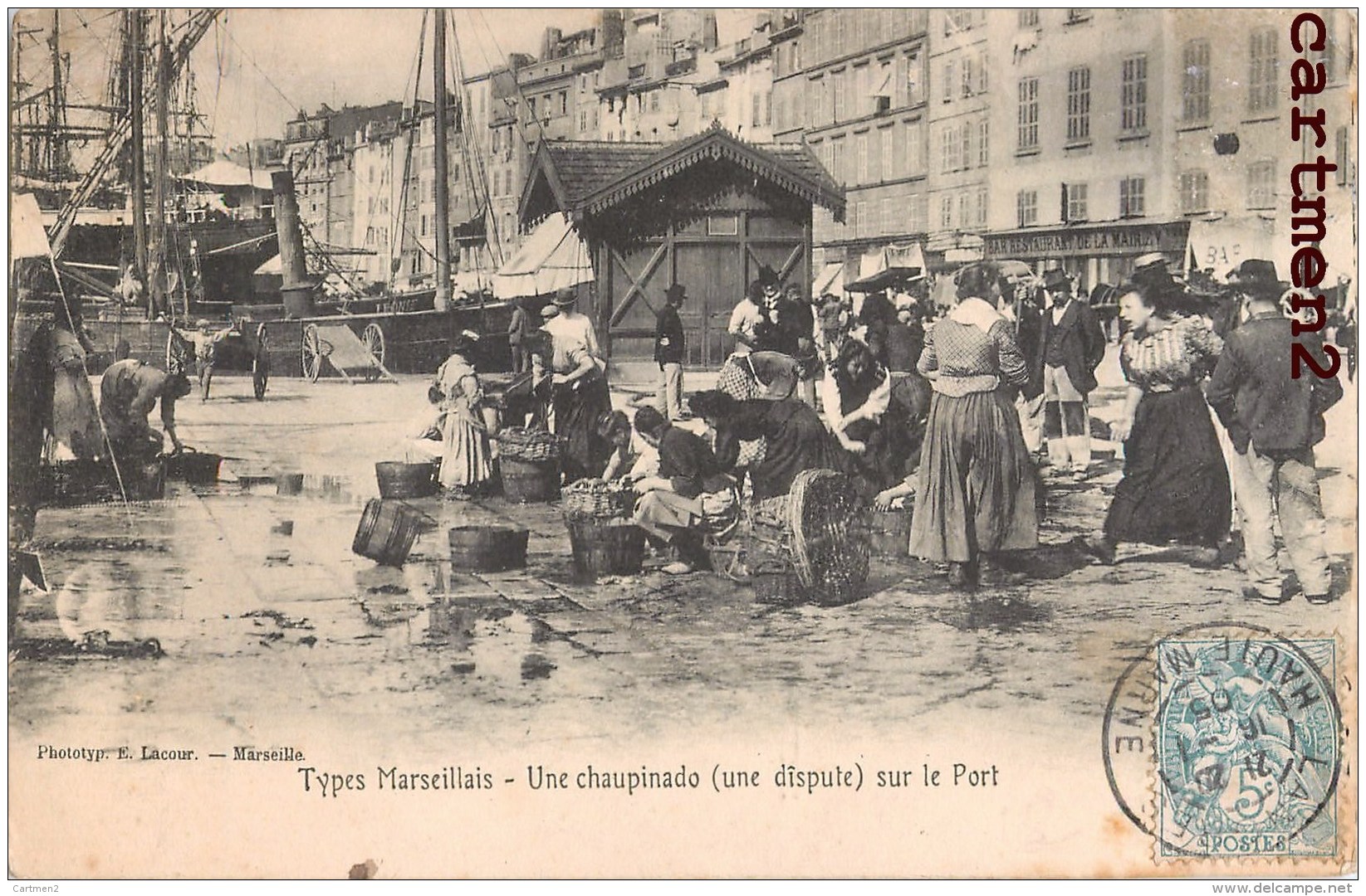 MARSEILLE TYPES MARSEILLAIS POISSONNIERES AU PORT UNE CHAUPINADO DISPUTE CANEBIERE METIER PECHE 13 - Non Classés