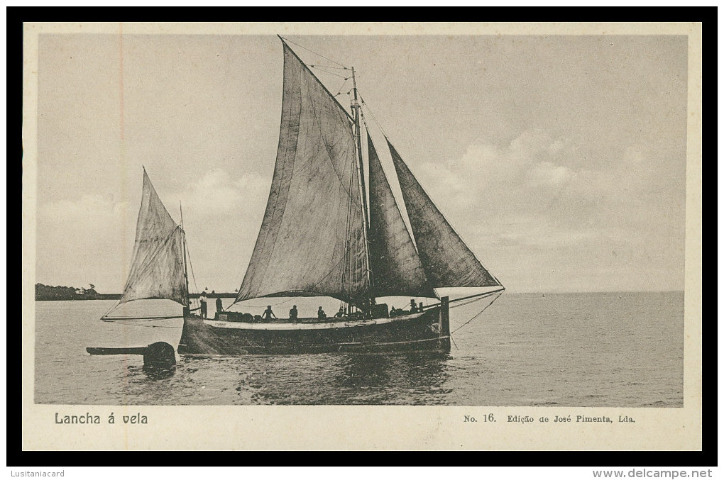 SÃO TOMÉ E PRÍNCIPE - Lancha á Vela  ( Ed. José Pimenta Lda. Nº 16)carte Postale - Sao Tome And Principe