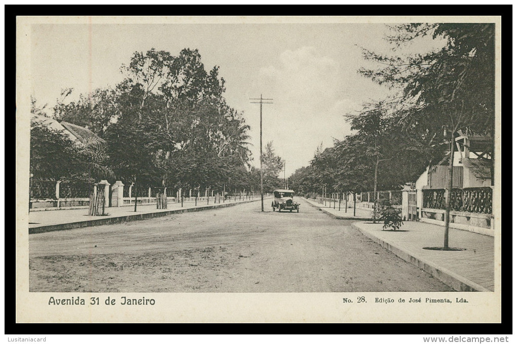 SÃO TOMÉ E PRÍNCIPE - Avenida 31 De Janeiro( Ed. José Pimenta Lda. Nº 28)carte Postale - Sao Tome And Principe