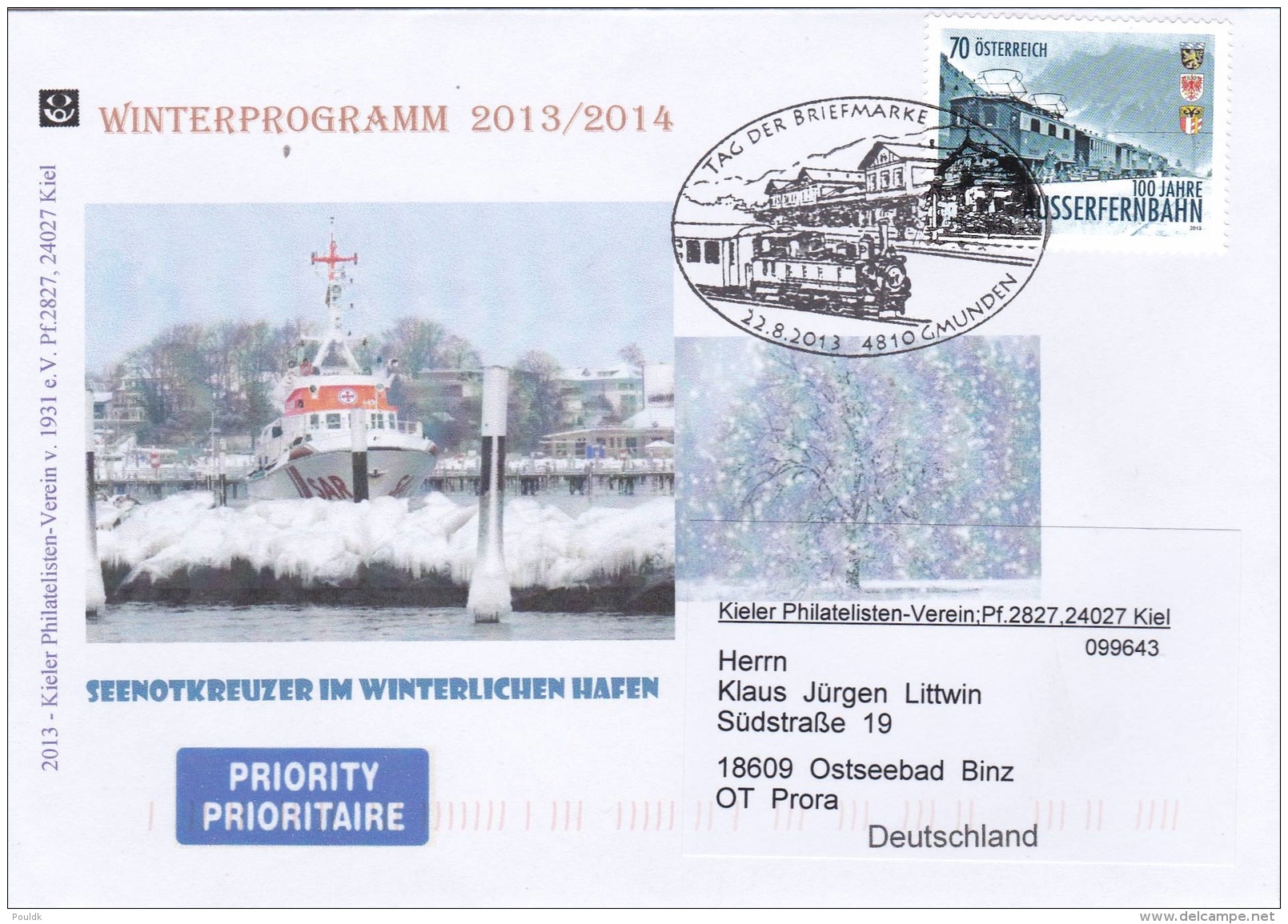 Austria Cover Franked W/100 Jahre Ausserfernbahn P/m Gmunden Train In Postmark (G64-88) - Eisenbahnen