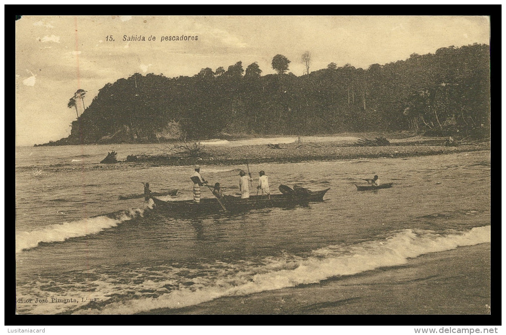 SÃO TOMÉ E PRÍNCIPE - Sahida De Pescadores (  Nº 15)carte Postale - Sao Tome And Principe