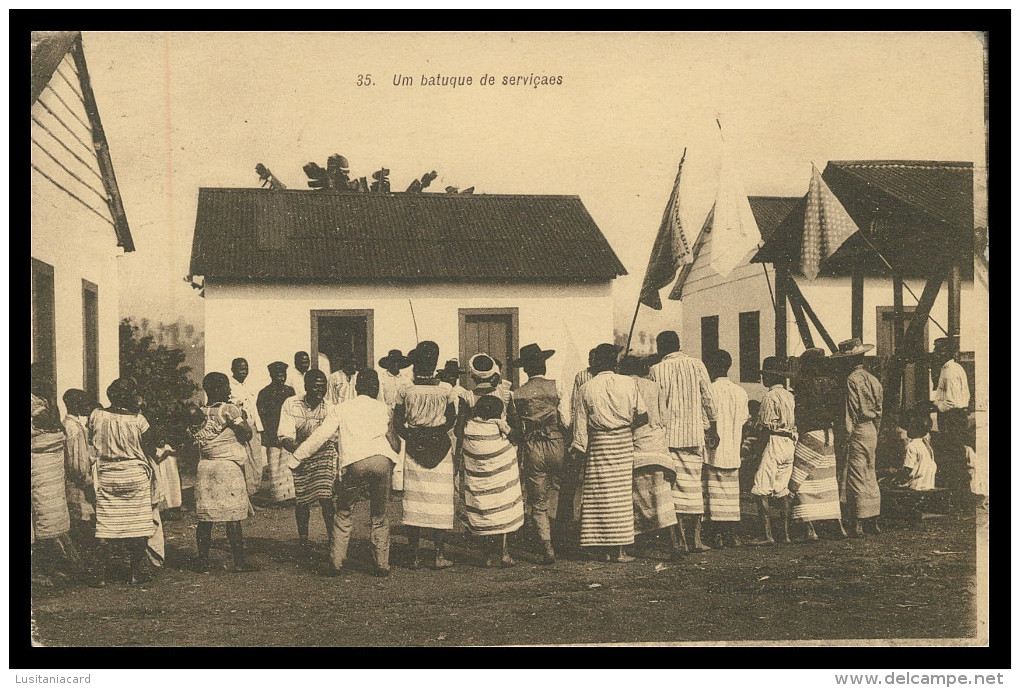 SÃO TOMÉ E PRÍNCIPE - Um Batuque De Serviços  (  Nº 35)carte Postale - São Tomé Und Príncipe