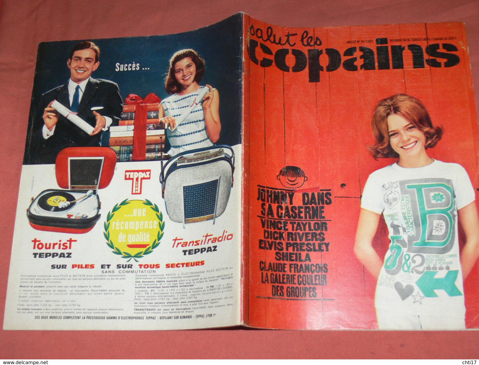 SALUT LES COPAINS JUILLET 1964 N  24  /  France Gall/Pub Francoise Hardy/Sylvie Vartan/Catherine Deneuve/Johnny Hallyday - Music