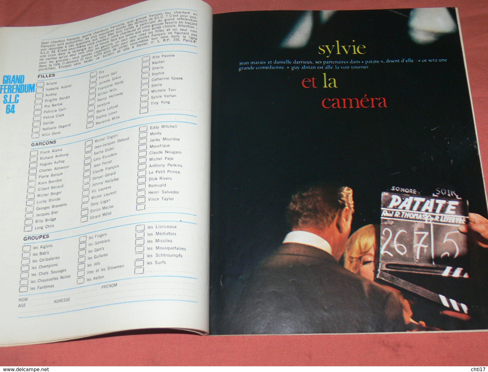 SALUT LES COPAINS JUILLET 1964 N  24  /  France Gall/Pub Francoise Hardy/Sylvie Vartan/Catherine Deneuve/Johnny Hallyday
